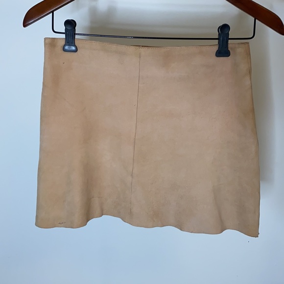 PINK LEATHER SKIRT - Picture 2 of 2